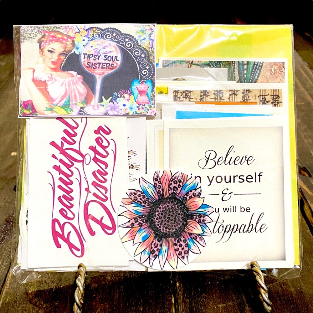 Bag 1 - Collection Of 60 Junk Journal Inspiring & Sassy Sayings or Images